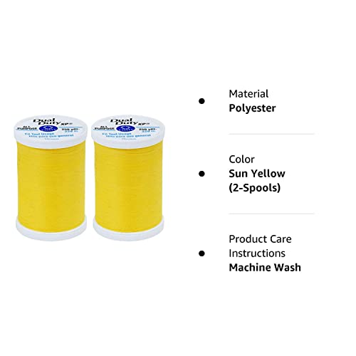 Coats 2-Pack Bundle - Dual Duty Xp General Purpose Thread 250Yds Each - Sun Yellow (S910-7250) #TOP1