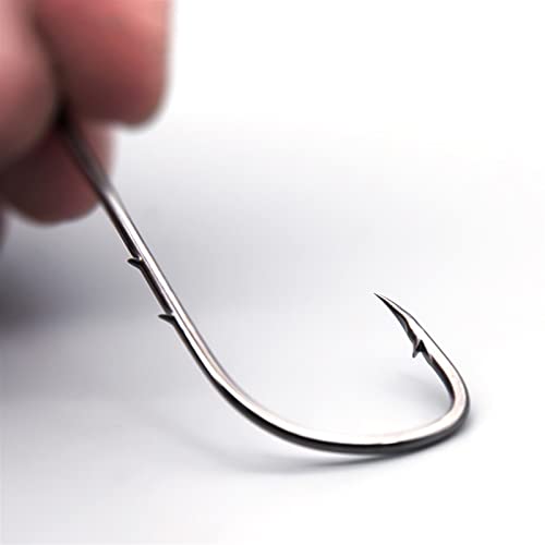 HNHYNSY Angelhaken Langer Schafthaken zum Angeln 50 Teile/Beutel 1# -6/0# Hoher Kohlenstoffstahl Scharfer Stachel-Offset… – Bild 5