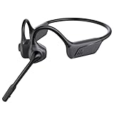 AUSDOM Open Ear Headphones with Microphone: Bluetooth Air Conduction Headset with aptX Low Latency, AI Noise Cancelling Multipoint Connect Wireless Headset with Mute Button for Work, Driving, Meeting