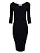 Tom's Ware Womens Classic Slim Fit Bodycon Dress TWFR049-D059-BLACK-US M