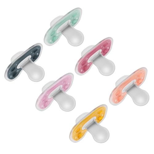 Image of Dr. Brown's Advantage One-Piece Silicone Baby Pacifier, Fully Symmetrical Soother, Pink/Magenta/Orange/Green/Teal/Bisque, 6-18m, BPA Free, 6 Pack