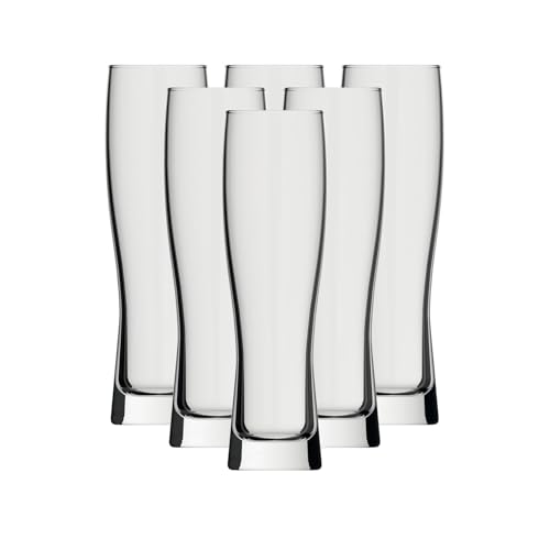 Rastal Monaco Slim - Bicchieri da birra 0,3 l, set da 6 pezzi, sottili bicchieri da birra bianchi, 0,3 litri (non rigati), robusti e lavabili in lavastoviglie, bicchieri da birra per ristorazione e