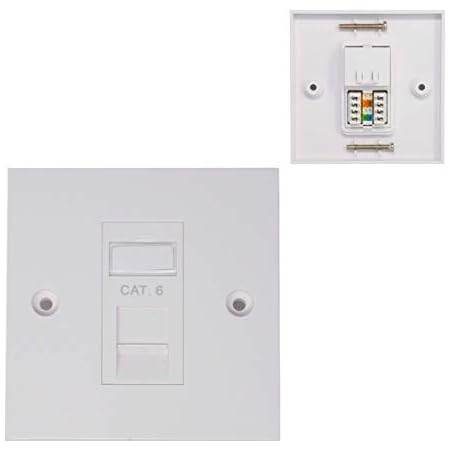 VCELINK RJ45 Socket Ethernet Cat6 Wall Socket Single Port Faceplate ...