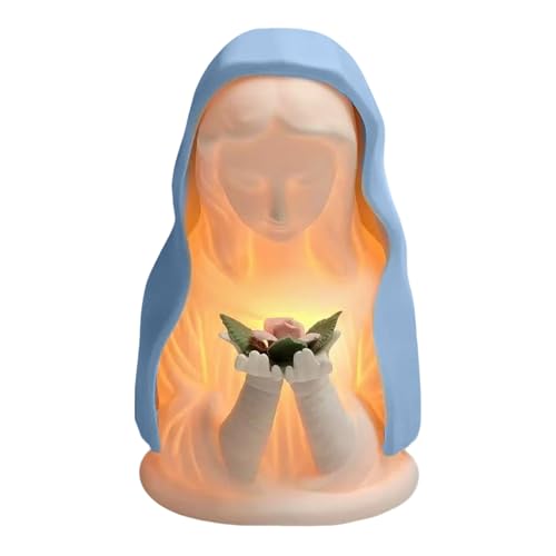 Lámpara nocturna de Nuestra Señora | Escultura artesanal con iluminación cálida | Luz nocturna para fiestas – Para decoración del hogar, dormitorio, guardería, habitación universitaria, cumpleaños y