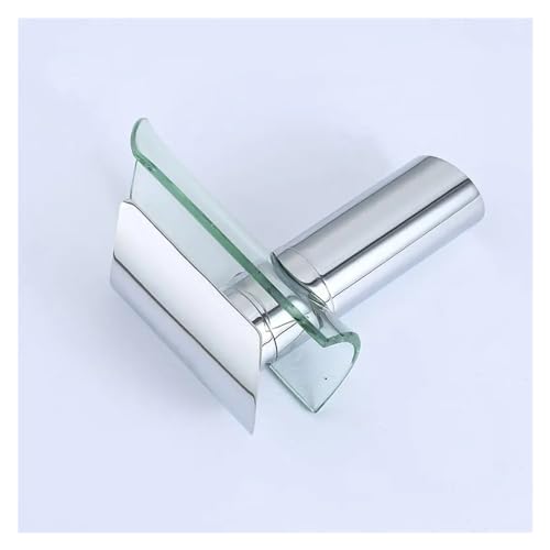 Grifo monomando de lavabo con diseño de cascada y acabado cromado brillante 2