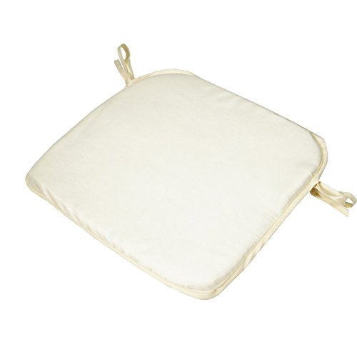Beautissu 8er Set gepolsterte Stuhlkissen Sitzkissen - 2cm dick - mit 4 Befestigungsbändern - Creme - viele Farben erhältlich