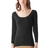 キレイラボ あったかインナー 【縫い目がない】 吸湿発熱 起毛 暖かい 長袖インナー 襟ぐり広め KL9846N