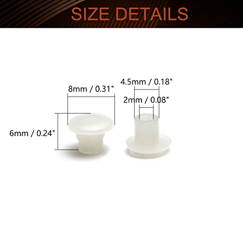 Image of MroMax 50Pcs Screw Cap Cover 3 /16inch Bottom Dia Fit for 4.5-5mm Diameter Hole Plastic Tube Cover Shelf Peg Hole Plugs for Cupboard Bookshelf Shelf Closet Cabinet Bracket Furniture Transparent White