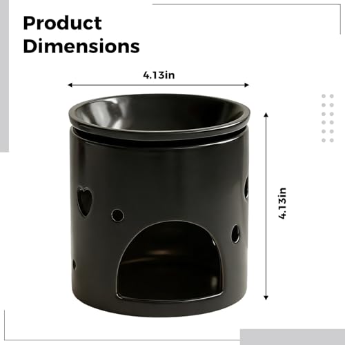 Difusor aromático eléctrico de cerámica negro mate 4.1 in miniatura 2