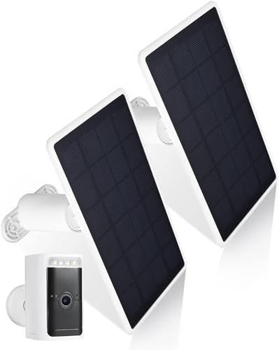 Wasserstein Solar Panel Compatible with Wyze Cam Outdoor/Battery Cam Pro - Efficient Solar Power for Your Security Camera (2-Pack, White) (Camera NOT Included) -  4895230323977