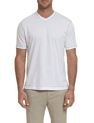 Robert Graham mens Robert Graham Maxfield Short Sleeve Vneck Tshirt T Shirt, White, XX-Large US