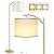 ROTTOGOON Floor Lamp for Living Room with 3 Color Temperatures LED Bulb, Standing Lamp Tall Industrial Floor Lamp Reading for Bedroom, Office (9W LED Bulb, White Lampshade Included) -Gold