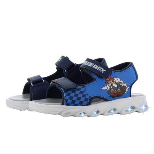 Leomil Super Mario Sandales Garçon Enfants Boyss Chaussures 27, Chaussures d'été pour enfants, Bleu