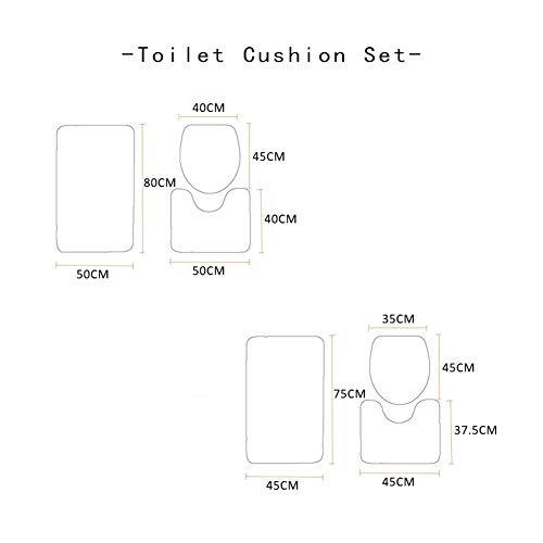 Badezimmer Vorleger 3 Teiliges,Weihnachten Badezimmer Teppich Matten Set Rutschfeste Badematten/U-förmiger Contour Matte… – Bild 4