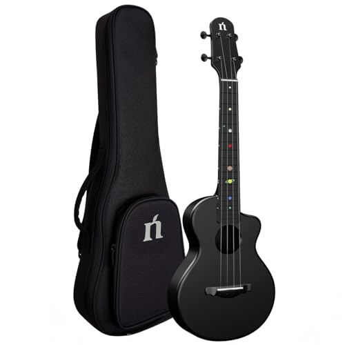 Natasha Asteroid Carbon Fiber Ukulele, 23-inch Travel Ukuleles,Integrated Casting With Carbon Fiber Composite Material, perfect for beginners (Cosmic Black)