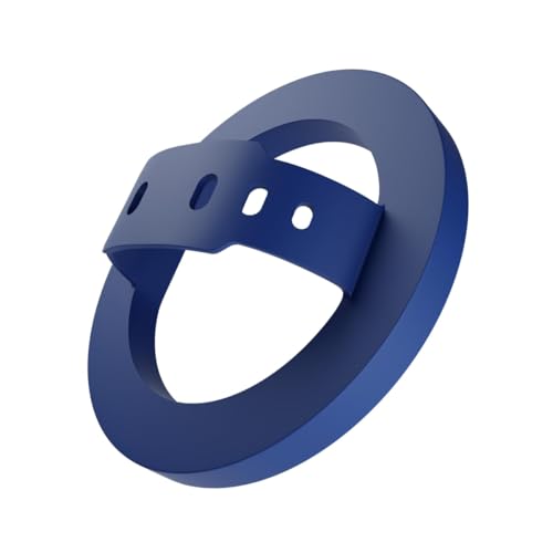 Image of RIGGEAR Soft Silicone Magnetic Phone Grip, Finger Loop Ring Holder Compatible with MagSafe iPhone Models and Magnetic Phone Cases (Blue)