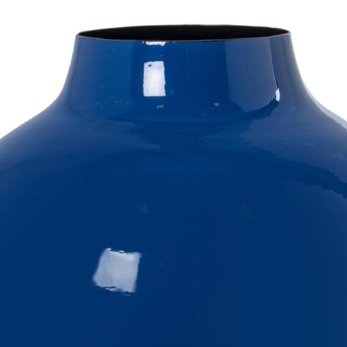 Vase en métal émaillé bleu 21cm incassable pour centre de table chic - 5