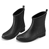 HISEA Women's Rubber Rain Boots Ankle Garden Boots for Women Short Rubber Boot Outdoor
