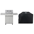 Monument Grills Larger 4-Burner Propane Gas Grills BBQ Stainless Steel Heavy-Duty Cabinet Style with BBQ Cover
