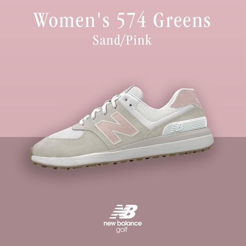 Image of New Balance 574 Greens v2 Womens Shoes Size 7.5, Color: Sand Tan /Pink