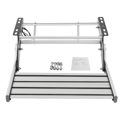 Wohnmobil Außentreppe Trittstufe Aluminium Mit LED Beleuchtung Manuelle Klappbare Rutschfeste Wetterfeste Einzelstufe Einfache Montage Zubehör Für Wohnwagen Camper RV Autozubehör Für Eingang Treppe