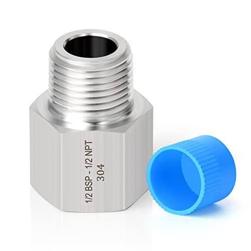 taisher 2pcs forging of 304 stainless steel fitting reducer adapter 1234 npt male x 1234 g thread bsp female