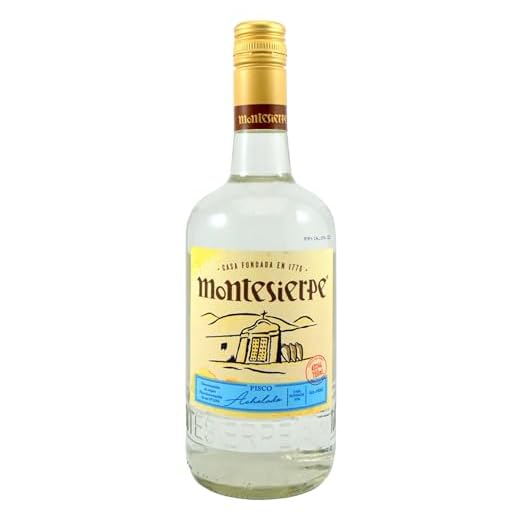 Montesierpe Pisco Acholado - Botella de Licor de 70 cl - Pisco Peruano con Notas de Hierbas Frescas y de Frutas Secas - 40% de Alcohol - Ideal para Preparar Cocktails