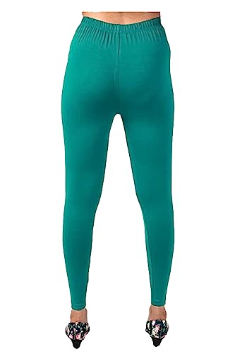 Image of H2 Women's Comfortable Cotton Blend Leggings - Ankle Length, Versatile (in, Alpha, 2XL, Regular, Reliance Green)