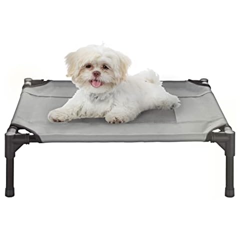 PETMAKER Elevated Dog Bed - 24.5x18.5-Inch Portable Pet Bed with Non-Slip Feet - Indoor/Outdoor Dog Cot or Puppy Bed for Pets up to 25lbs (Gray) Cover