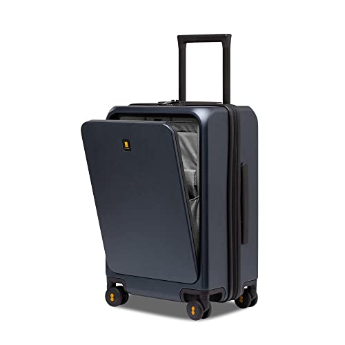 LEVEL8 Maleta Cabina Equipaje de Mano con Puerto de Carga USB 4 Ruedas Dobles Giro 360º Candado TSA Maletas de Viaje con Compartimento Frontal para Portátil, 57.5x24.5x36.2CM, 38L, Real Azul Cover