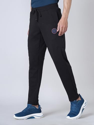 Image of TECHNOSPORT Men Cricket Fan Slim Fit Trackpants Polyester Mid Rise Drawstring Track Pant for Men IPL Match Day Gym Workout Joggers Casual Stretch Sports Training