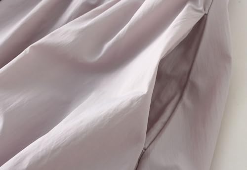 Womens Casual Lantern Skirts Elastic Waist Bubble Pompom Skirt Pleated A-Line Skirts Fluffy Fashion Party Skirt Light Purple4