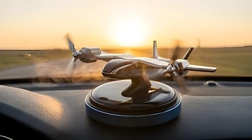 Image of Eltron Turbo Imported Glider Working On Solar Power Car Interior Accessories Decoration Rotating Fan Dashboard Aroma Organic Fragrance Car Perfume (Silver Crome, Jet)