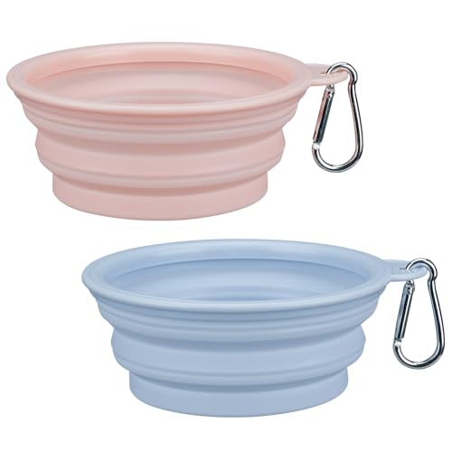 2-Pack, LeeRound Portable Dog Bowl,Food-Grade...