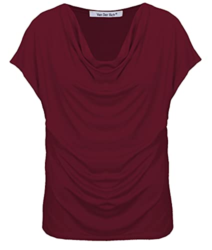 Van Der Rich ® - T-Shirt mit Wasserfallkragen Kurze Ärmel - Damen...