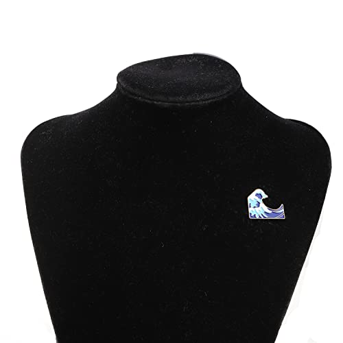 Image of UJIMS Ocean Waves Enamel Pins Ocean Wave Sunny Beach Surfing Gifts for Women Water Sport Gift for Windsurfer (Ocean Waves Enamel Pin)