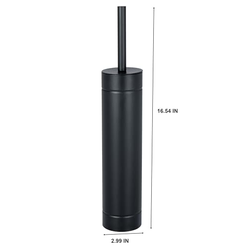 Image of Bath Bliss Toilet Brush with Weighted Base | Slender Design | 360 Degree Brush | Bathroom Cleaning | Black
