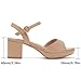 RIBONGZ Nude Platform Heels for Women Chunky Block Heel Sandals Open Round Toe Strappy High Thick Heeled with Ankle Strap Comfortable Sexy Dressy Heels for Wedding Work Party Office Casual Shoes 10
