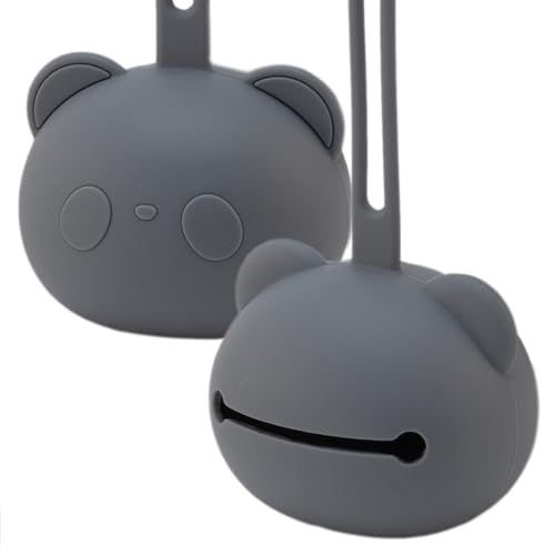 Portachupetes para Bebe, Caja de Chupete de Silicona, Estuche para Guardar Chupete, Guardachupetes, Bolsa para chupetes , Funda para chupetes, Sin BPA, Silicona, Unisex, Gris