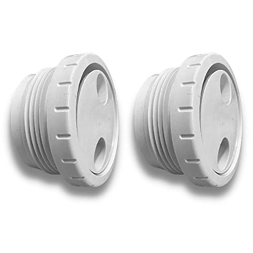 Discount Pool Mart DPM Heavy-Duty Pro Rotating Therapy Massage Inlet Jet for Spa | Made in USA | Inlet Rotating Fitting 1 1/2' MIP Thread for Inground Swimming Spa (2 Pack, White)