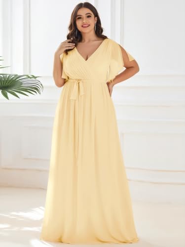 Image of Ever-Pretty Plus Women's Chiffon Maxi Plus Size Formal Bridesmaid Dresses