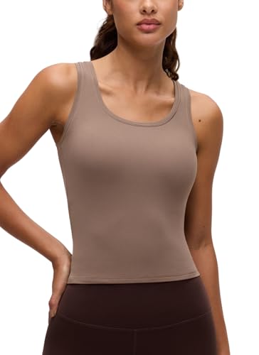 Image of CRZ YOGA Softembrace Scoop Neck Tank Top | Workout, Ultra Soft, Tight Fit, Waist Length, Double Lined, Sleeveless Shirts for Women