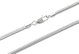 Karabinerverschluss Schlangenkette 925 Sterling Silber 2,5mm breit 50cm lang Silberkette Halskette Kette Unisex