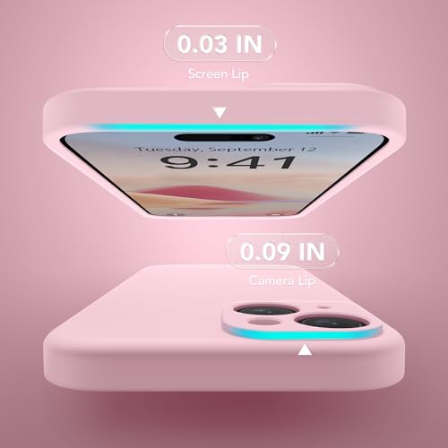 Image of Magnetic for iPhone 13 Case, Compatible with MagSafe, [Full Camera Protection][Screen Protector] Silicone Shockproof Protective Phone Case for iPhone 13 6.1 inch, Chalk Pink