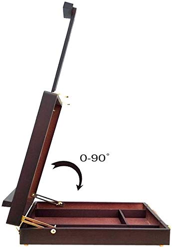 Chevalet de bureau portable en bois avec tiroir de rangement intégré