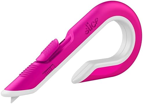 Slice Box Cutter | Manual Retracting | Heavy Duty Utility Knife | Safe Ceramic Blade Lasting 11x Longer than Metal | 1 Pack | Pink