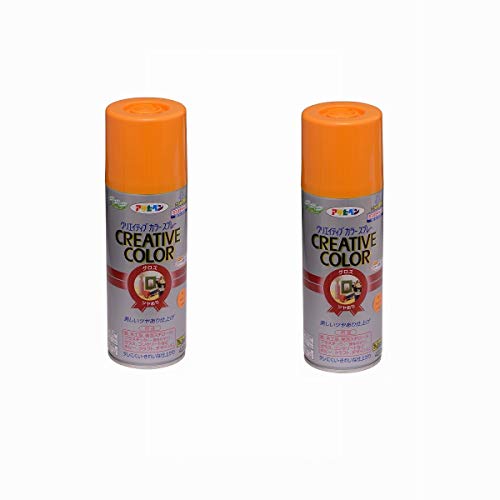 アサヒペン クリエイティブカラースプレー 420ML 64オレンジ スプレー用箱入り 2本セット