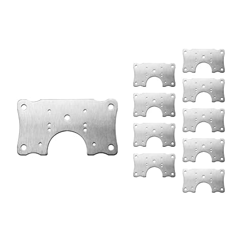 10 Pcs Hinge Repair Plates, Cabinet Hinge Repair Brackets, 304 Stainless Steel Kitchen Cupboard Door Hinge Repair Plates Kit with Holes, Concealed Flat Fixing Brace Brackets with 60 Screws Cover