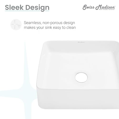 Image of Swiss Madison SM-VS230 Concorde 14.5 inch Rectangle Ceramic Vessel Sink