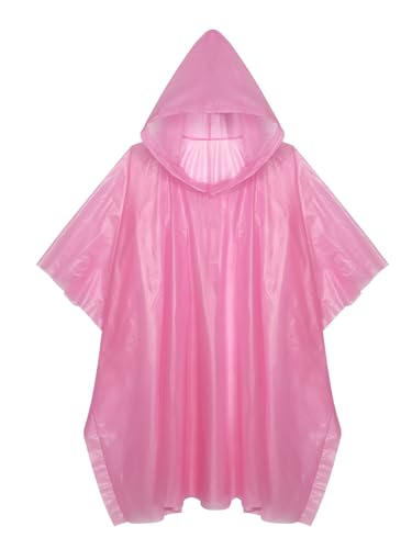FEESHOW Kids Boys Girls Disposable EVA Rain Coats Lightweight Rain Jacket Water Resistant Poncho for Outdoor Activities3